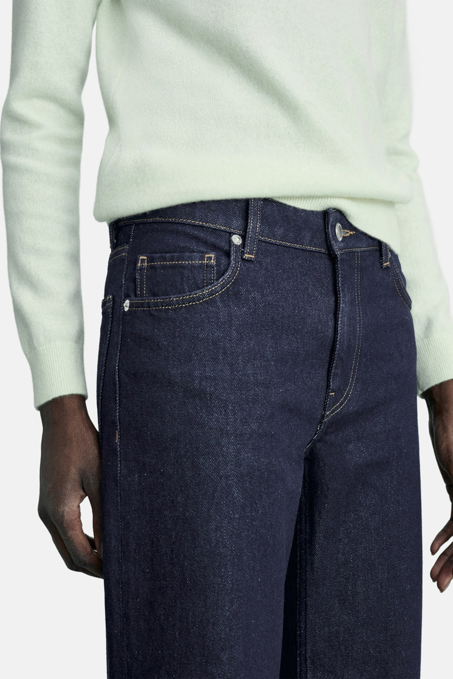 Jeans straight Dark blue denim - Mango