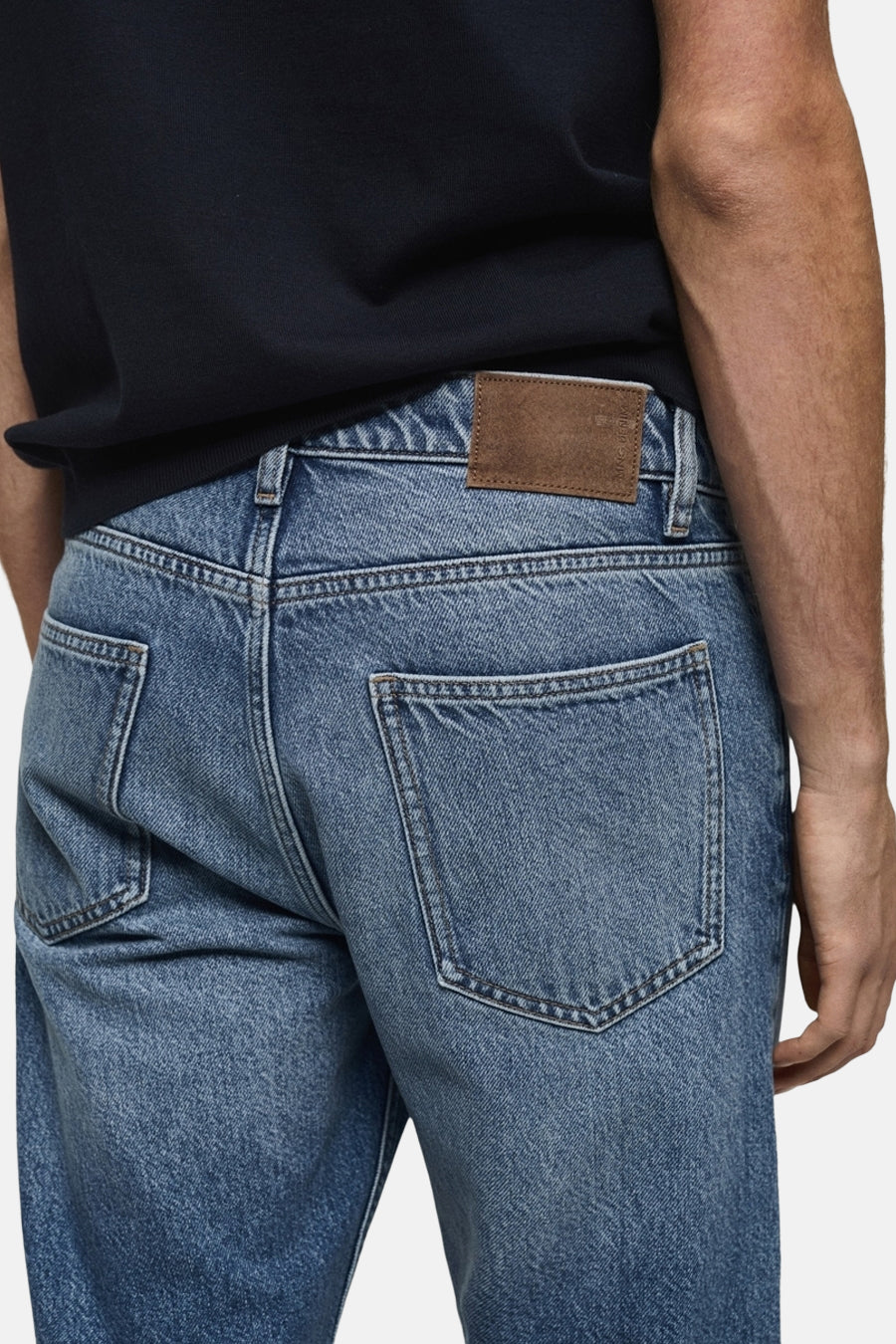 Jeans tapered Mid blue denim - Mango