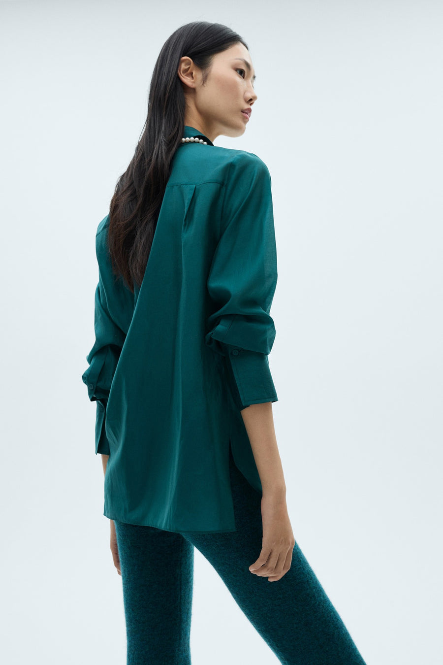 Hemd (lange mouwen) Turquoise - Mango