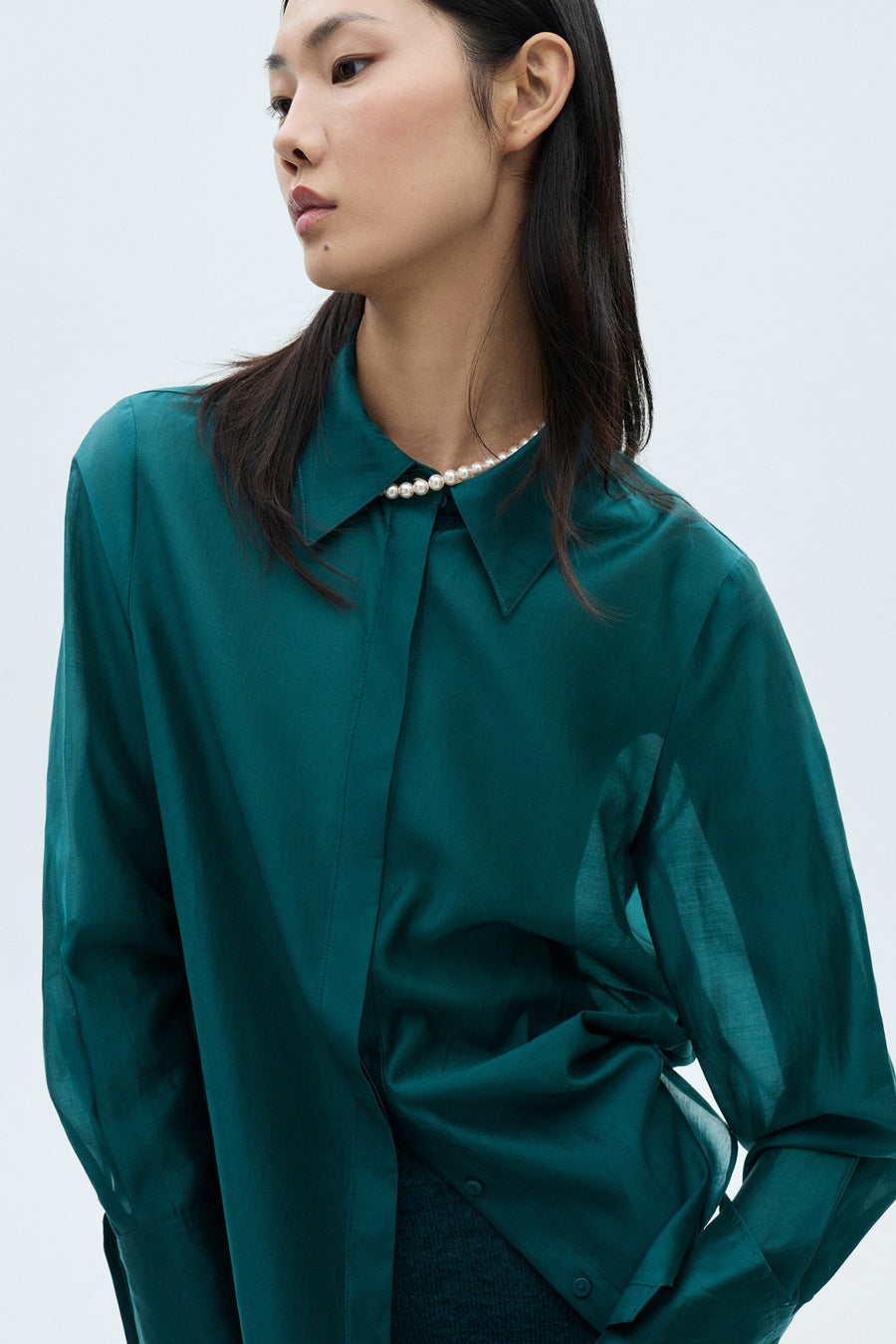 Hemd (lange mouwen) Turquoise - Mango