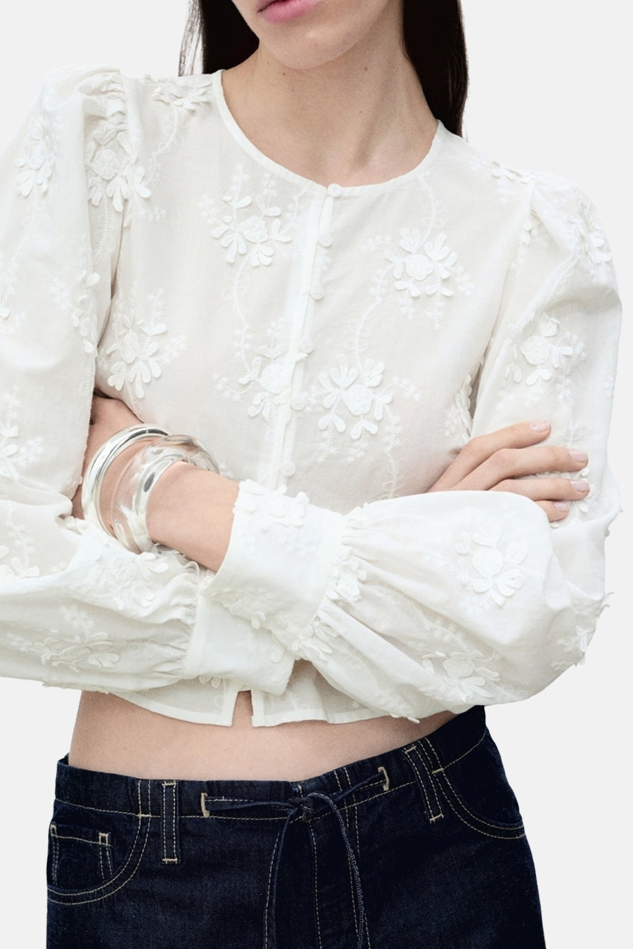 Blouse (lange mouwen) Wit - Mango