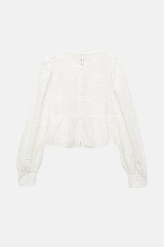 Blouse (lange mouwen) Wit - Mango