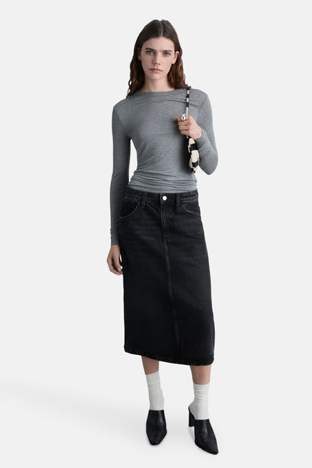 Rok 3/4 Black denim - Mango