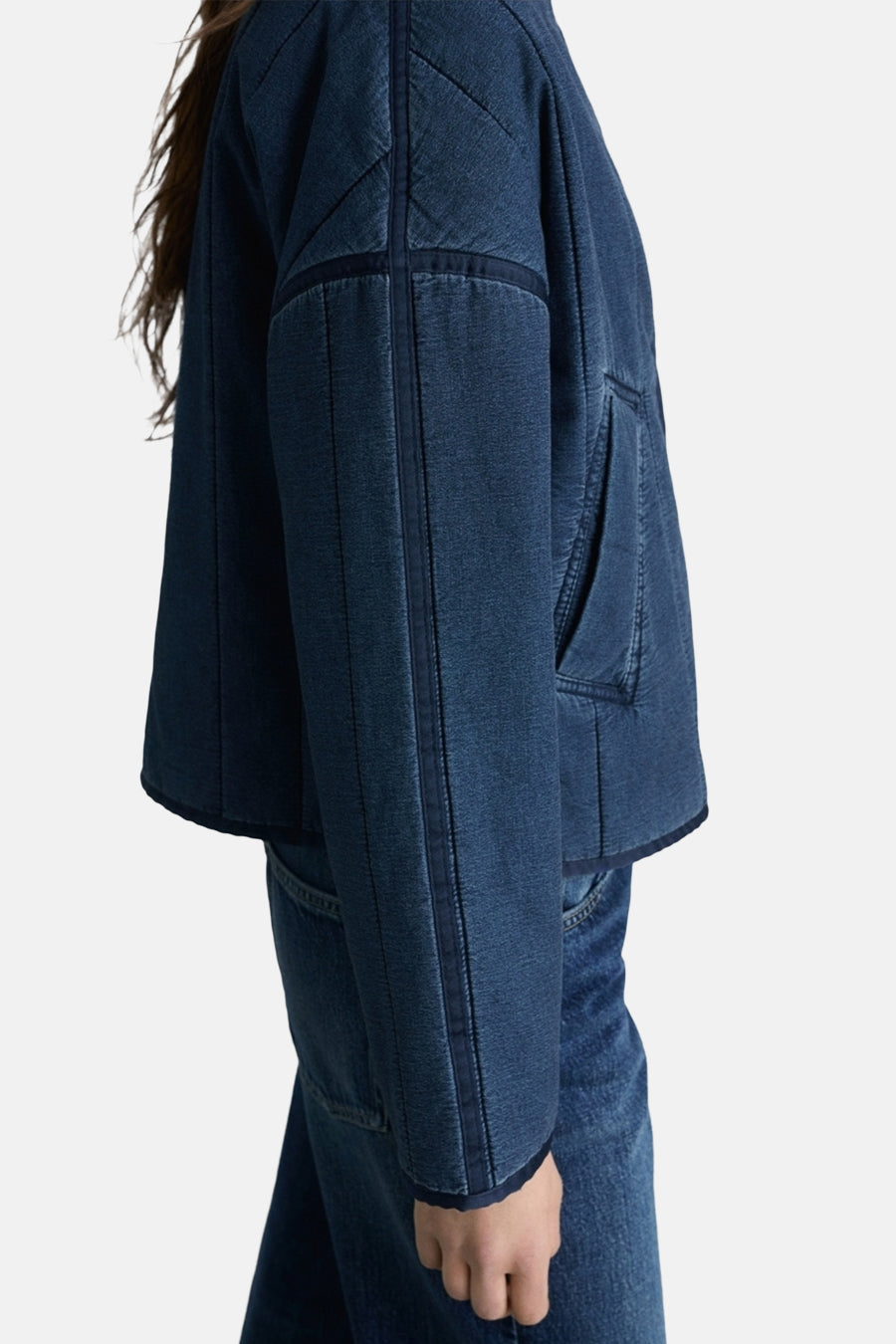 Korte jas Mid blue denim - Mango