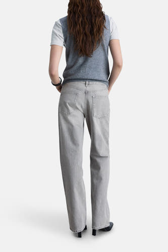 Jeans straight Mid grey denim - Mango