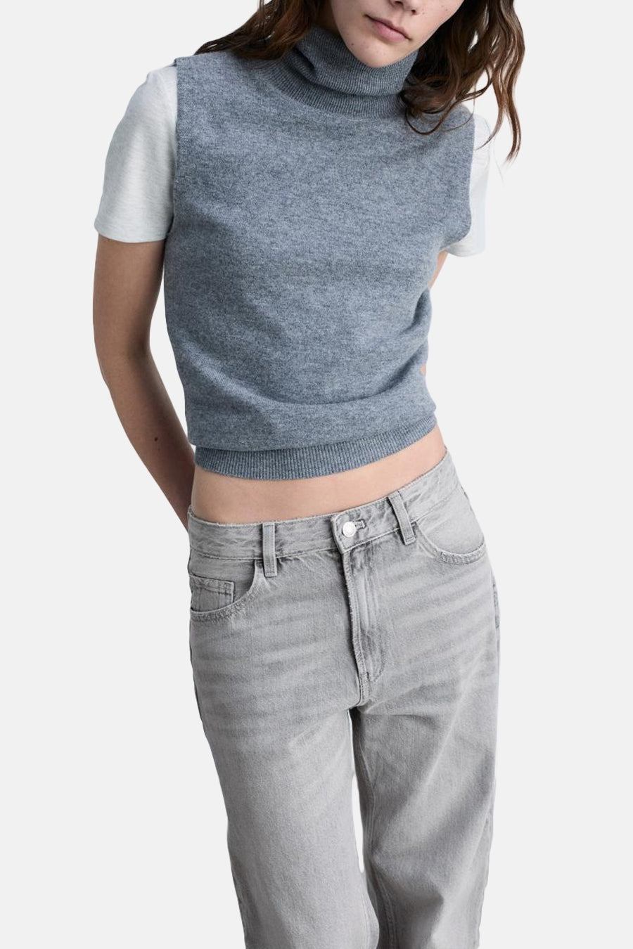Jeans straight Mid grey denim - Mango