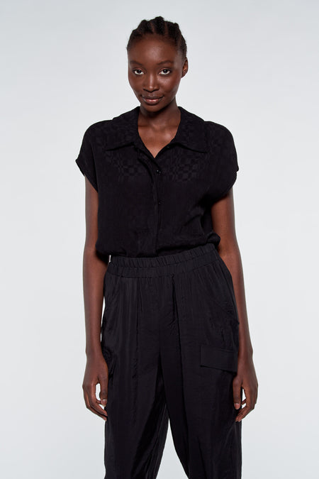 Blouse (korte mouwen) Zwart - Astrid Black Label