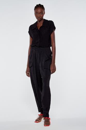 Blouse (korte mouwen) Zwart - Astrid Black Label