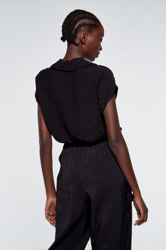 Blouse (korte mouwen) Zwart - Astrid Black Label