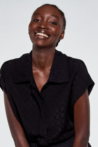 Blouse (korte mouwen) Zwart - Astrid Black Label