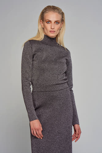 Trui met rolkraag Zilver - Astrid Black Label