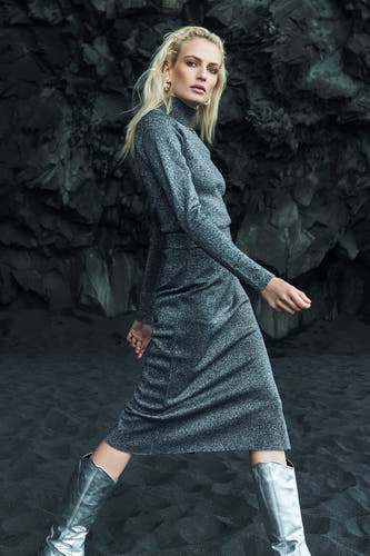 Trui met rolkraag Zilver - Astrid Black Label