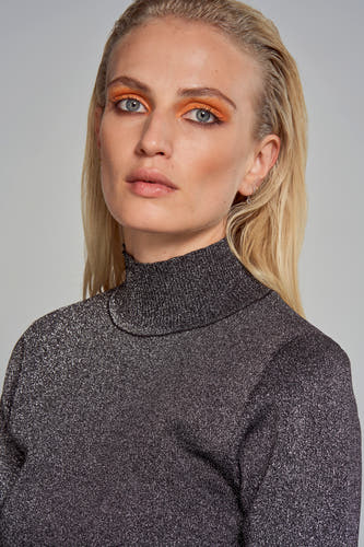 Trui met rolkraag Zilver - Astrid Black Label
