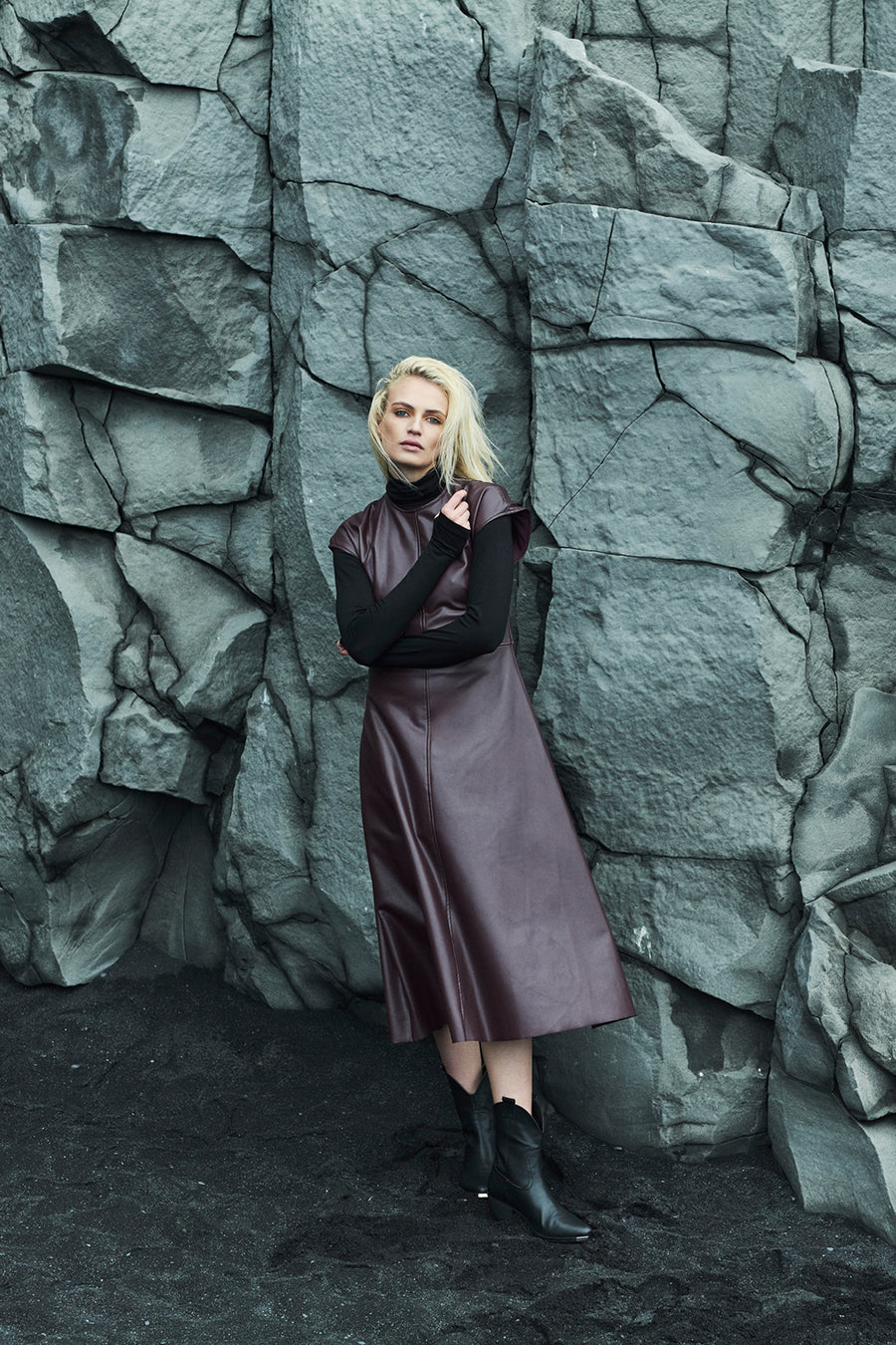 Kleedjes zonder mouwen Bordeaux - Astrid Black Label