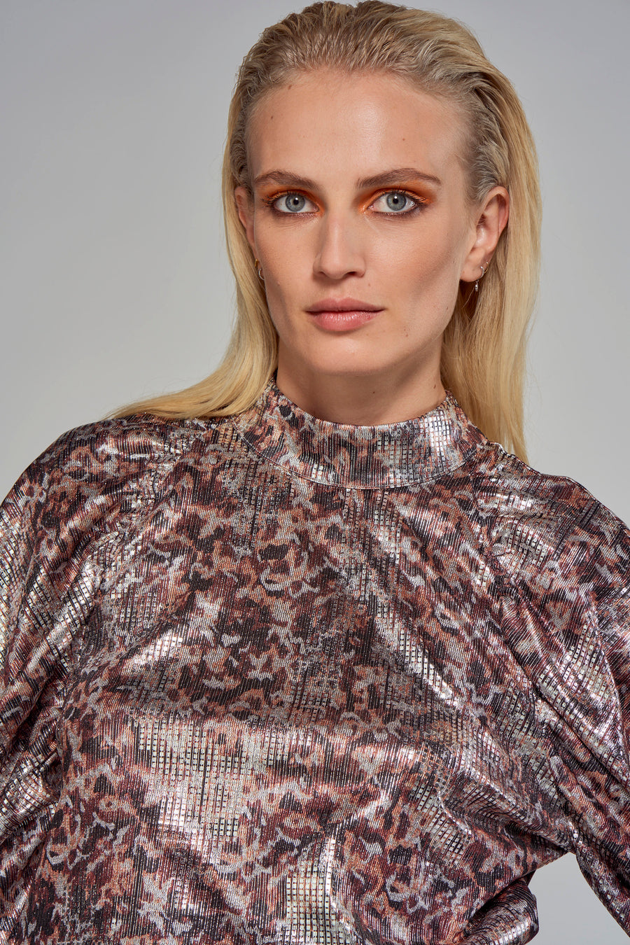 Blouse (lange mouwen) Zilver - Astrid Black Label