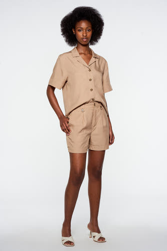 Blouse (korte mouwen) Beige - Astrid Black Label