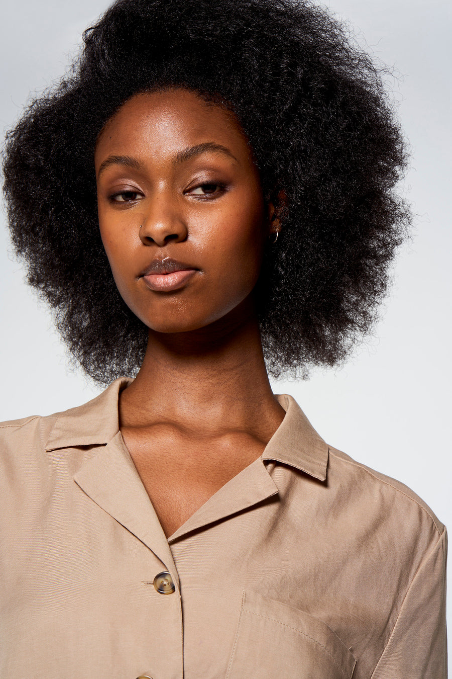 Blouse (korte mouwen) Beige - Astrid Black Label