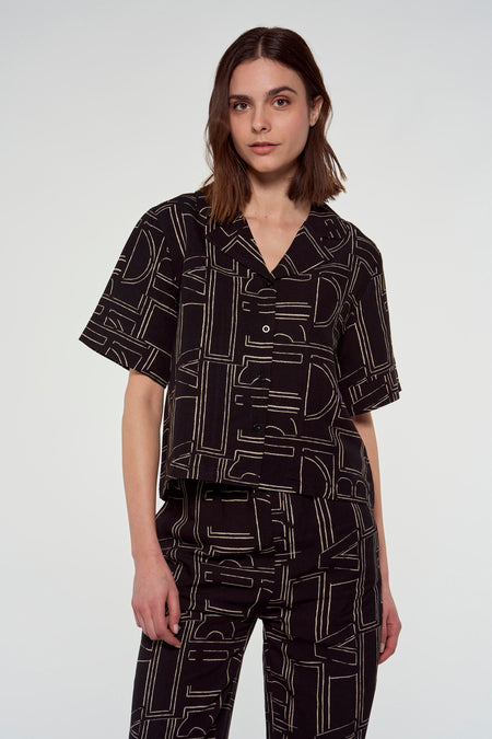 Blouse (korte mouwen) Zwart - Astrid Black Label