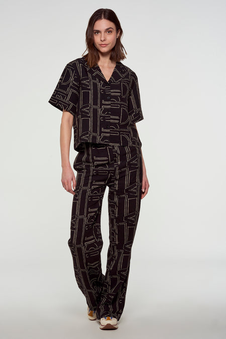 Blouse (korte mouwen) Zwart - Astrid Black Label