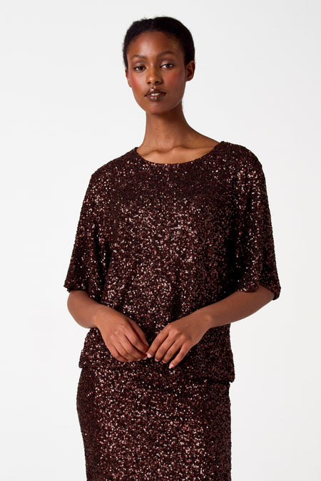 Blouse (korte mouwen) Bordeaux - Astrid Black Label