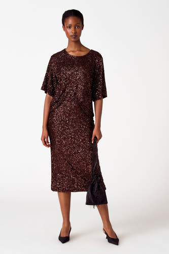 Blouse (korte mouwen) Bordeaux - Astrid Black Label