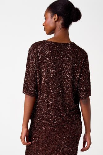 Blouse (korte mouwen) Bordeaux - Astrid Black Label