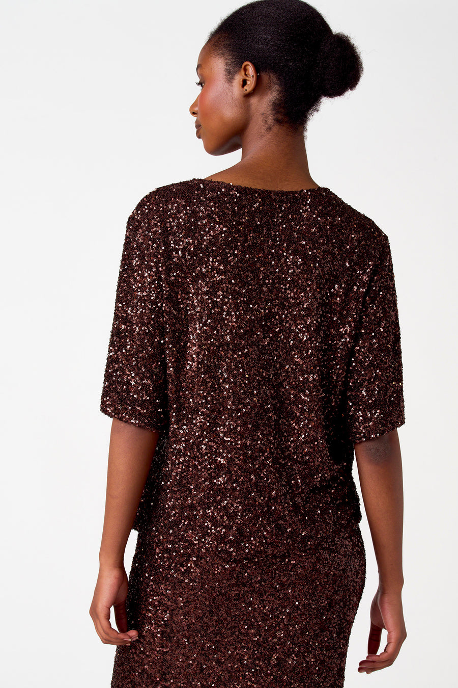 Blouse (korte mouwen) Bordeaux - Astrid Black Label