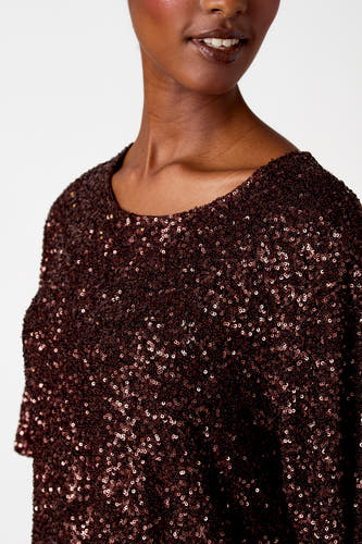 Blouse (korte mouwen) Bordeaux - Astrid Black Label