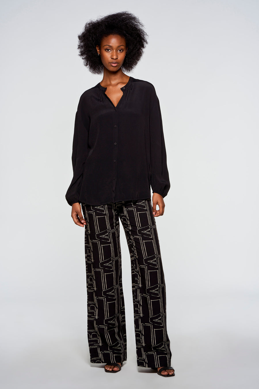 Blouse (lange mouwen) Zwart - Astrid Black Label