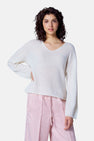 Trui met V-hals Wit - Astrid Black Label
