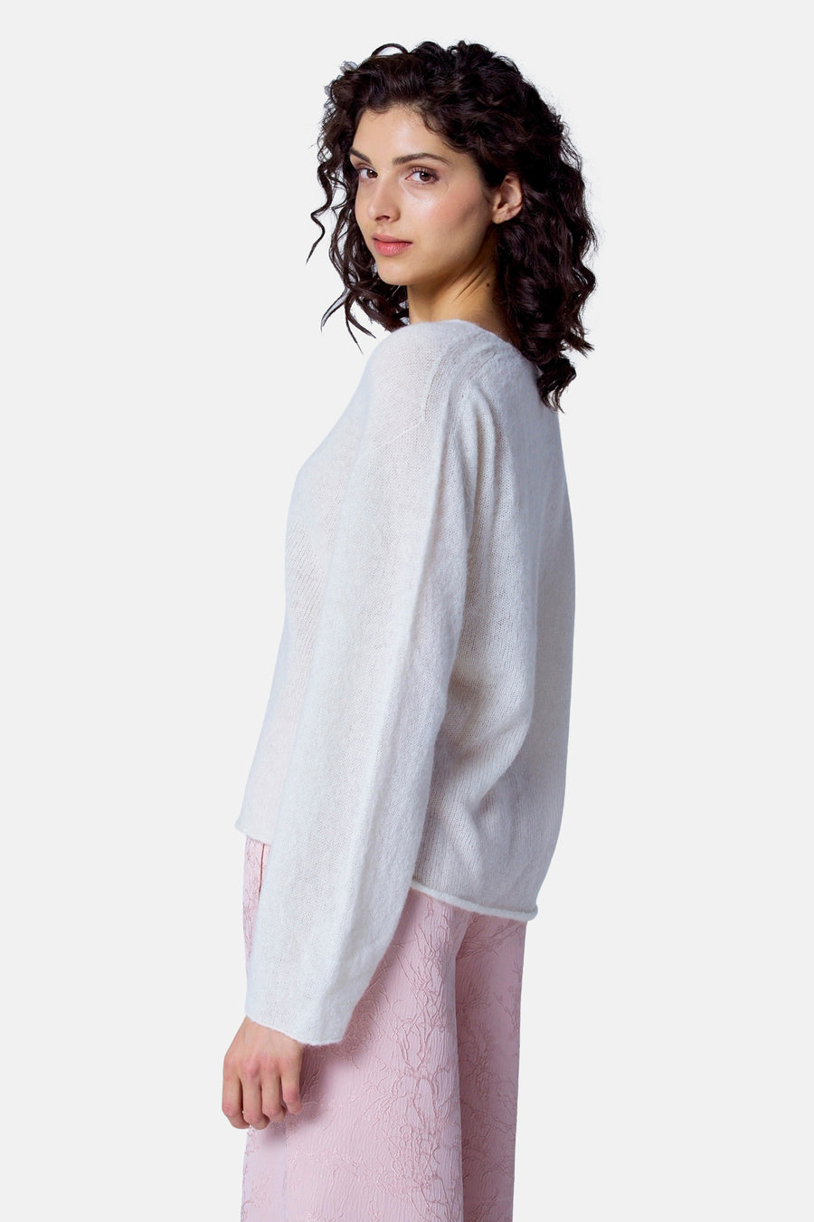 Trui met V-hals Wit - Astrid Black Label