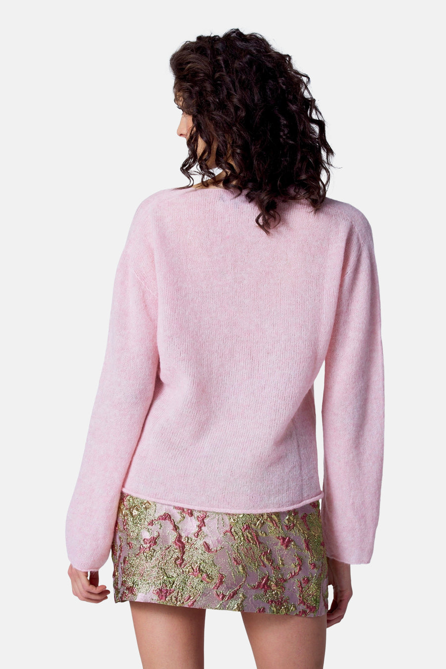 Trui met V-hals Roze - Astrid Black Label