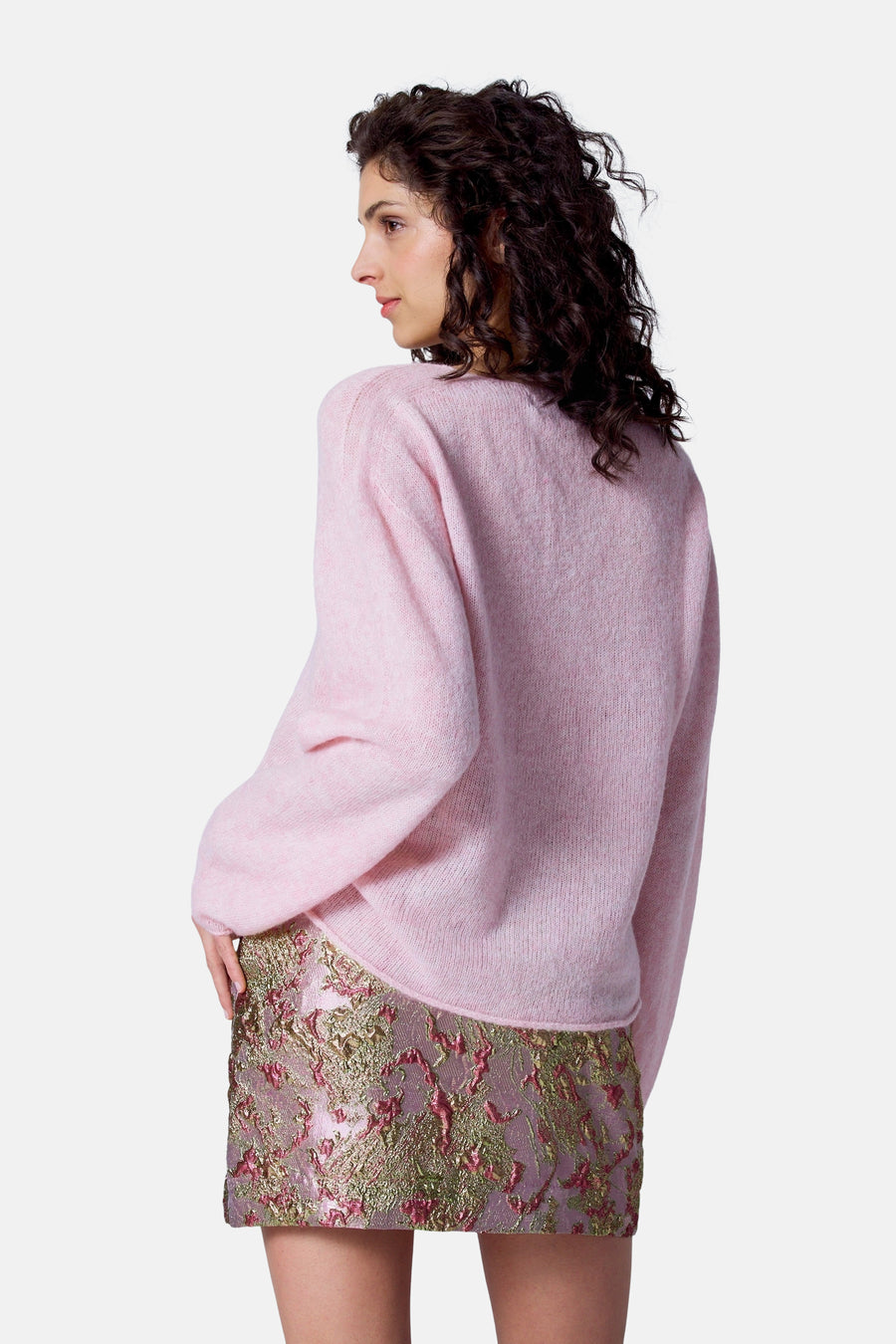 Trui met V-hals Roze - Astrid Black Label