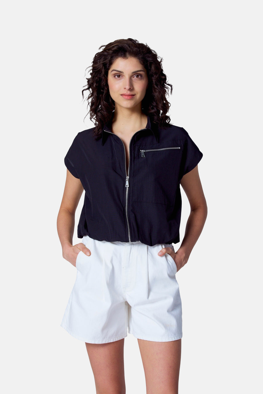 Blouse (korte mouwen) Zwart - Astrid Black Label