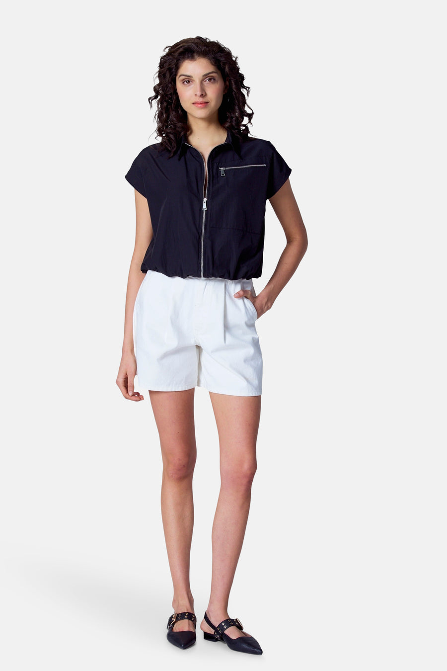 Blouse (korte mouwen) Zwart - Astrid Black Label