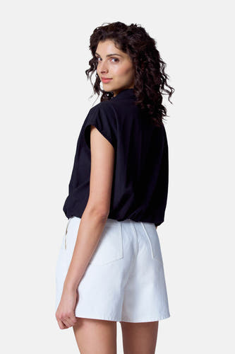Blouse (korte mouwen) Zwart - Astrid Black Label