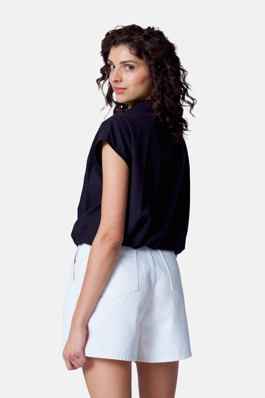 Blouse (korte mouwen) Zwart - Astrid Black Label