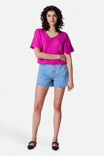 Trui met V-hals Roze - Astrid Black Label