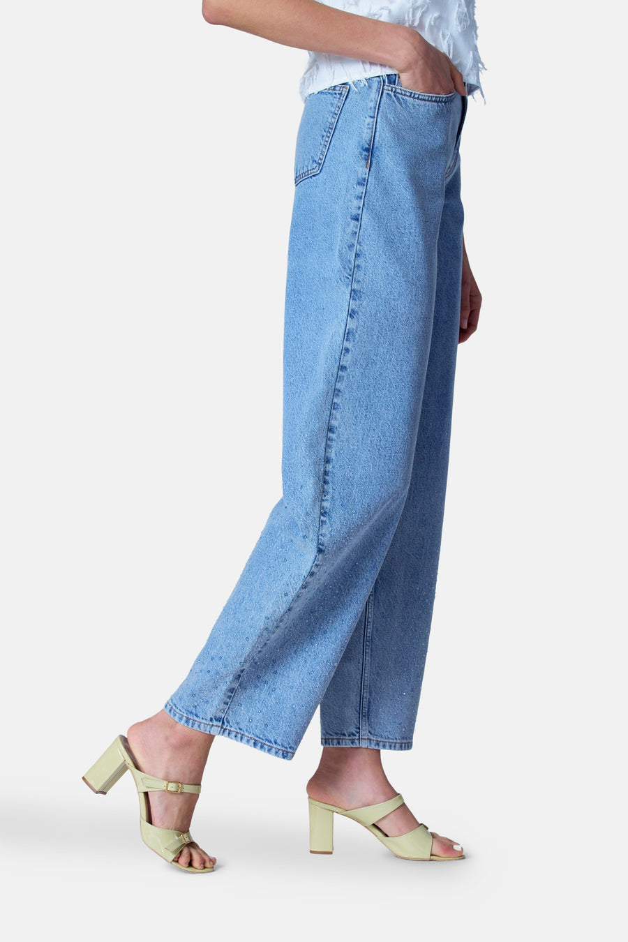 Jeans wide Light blue denim - Astrid Black Label