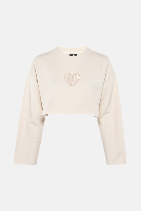 Sweater met ronde hals Ecru - KAOTIKO