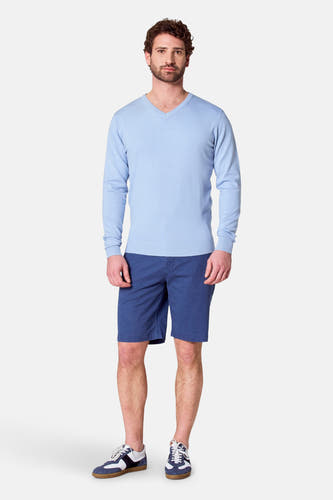 Pull met V-hals - Lichtblauw