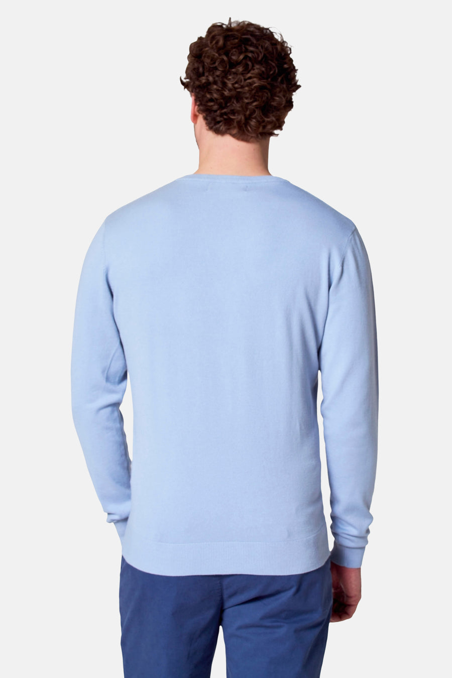 Pull met V-hals - Lichtblauw