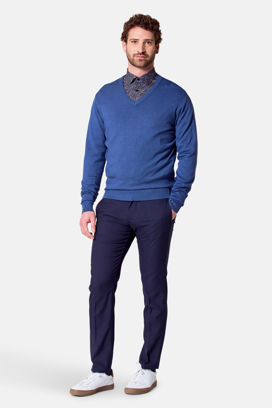Trui met V-hals Blauw - Bruce & Butler