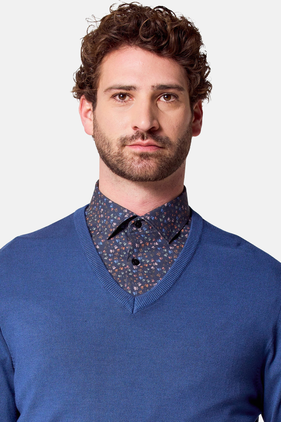Trui met V-hals Blauw - Bruce & Butler