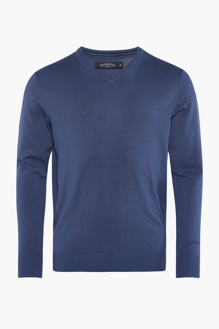 Trui met V-hals Blauw - Bruce & Butler