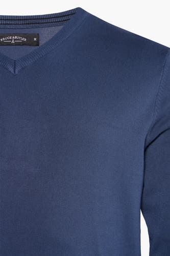Trui met V-hals Blauw - Bruce & Butler