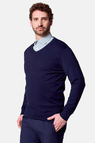 Trui met V-hals Blauw - Bruce & Butler