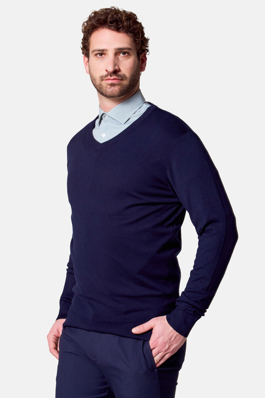 Trui met V-hals Blauw - Bruce & Butler