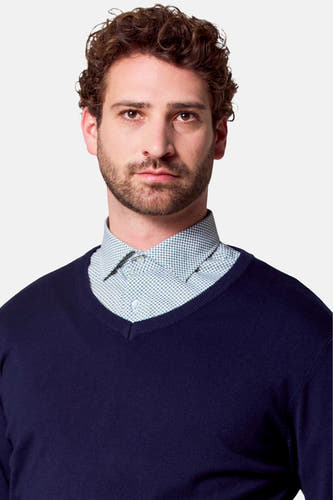 Trui met V-hals Blauw - Bruce & Butler