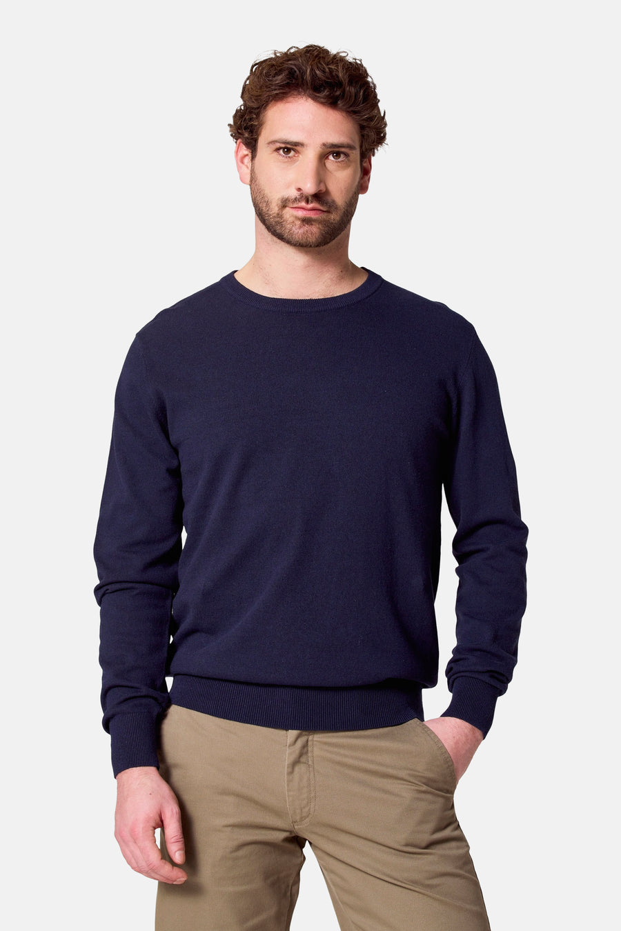 Pull met ronde hals - Donkerblauw
